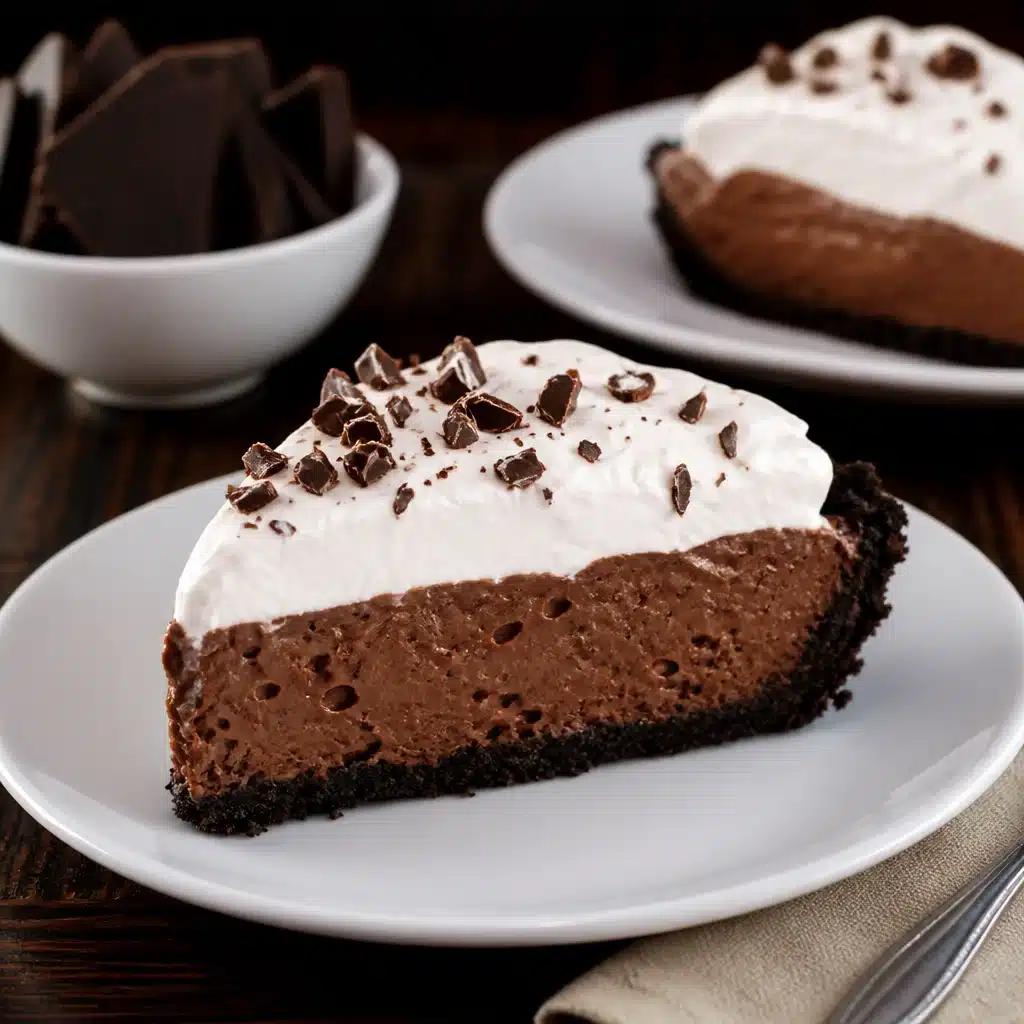 Homemade Mocha No Bake Pie - A Simple Vintage Delight 4 Homemade Mocha No Bake Pie topped with whipped cream and chocolate drizzle