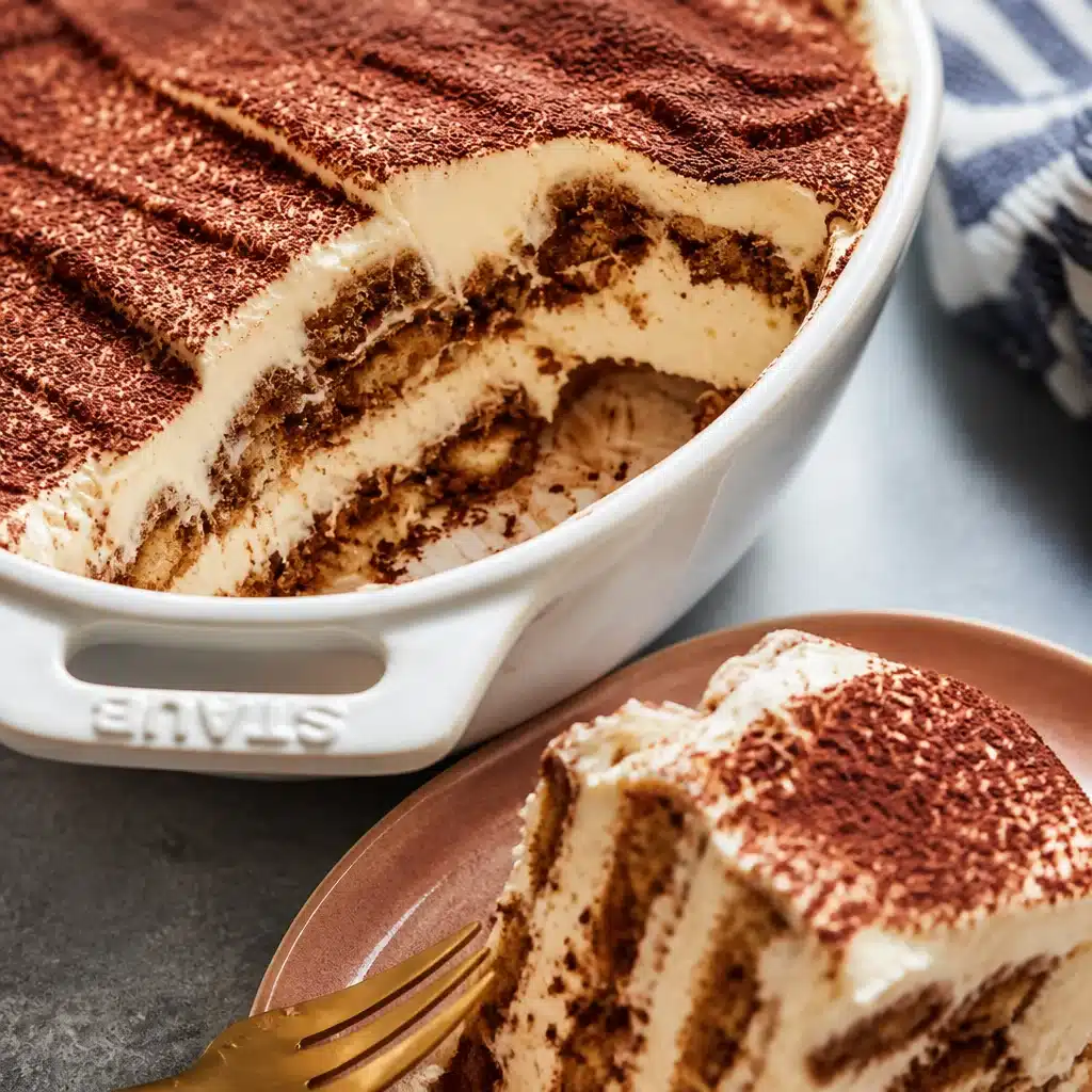 Homemade Espresso Layered Dessert with mascarpone and coffee-soaked ladyfingers.