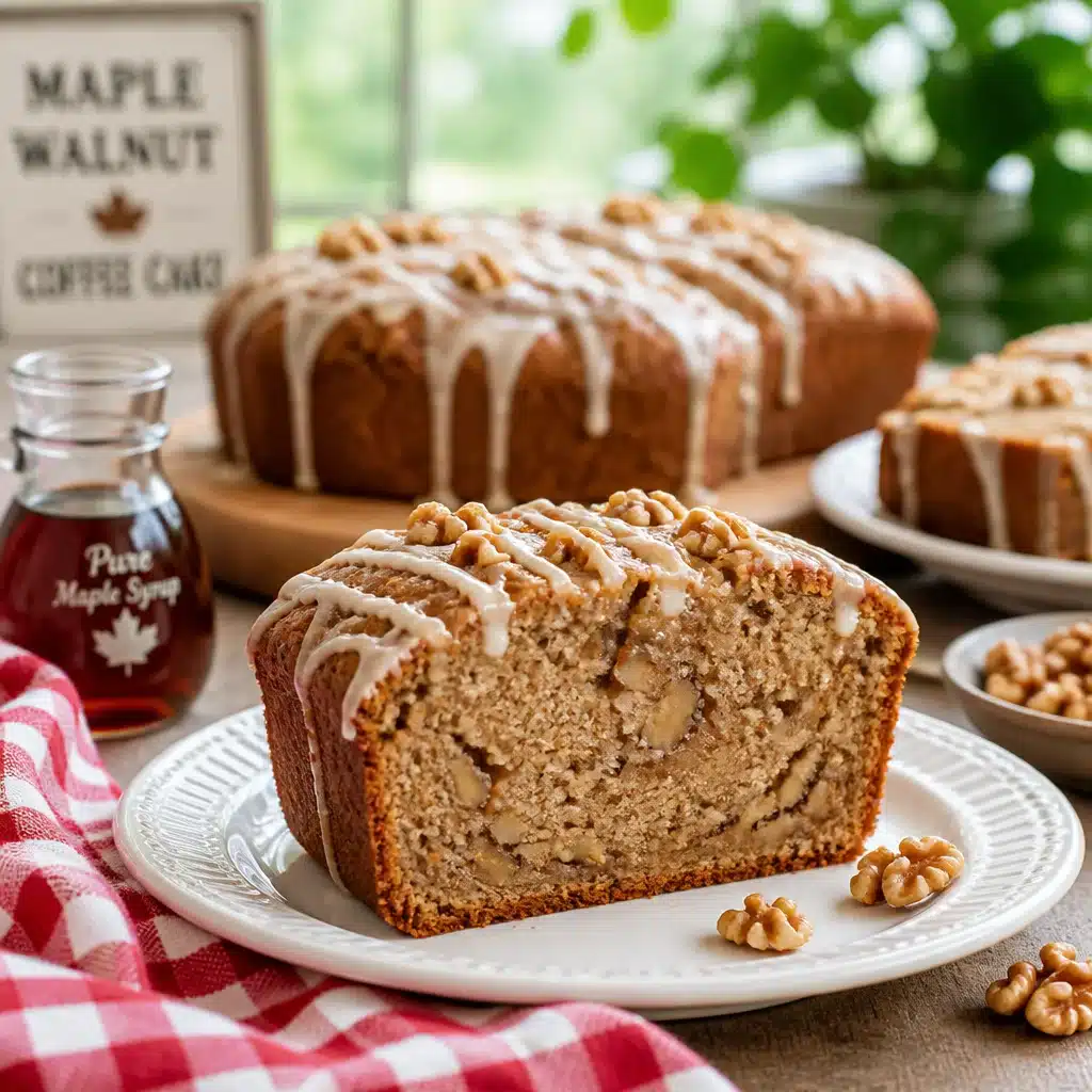 Maple Walnut Coffee Cake with Sweet Drizzle