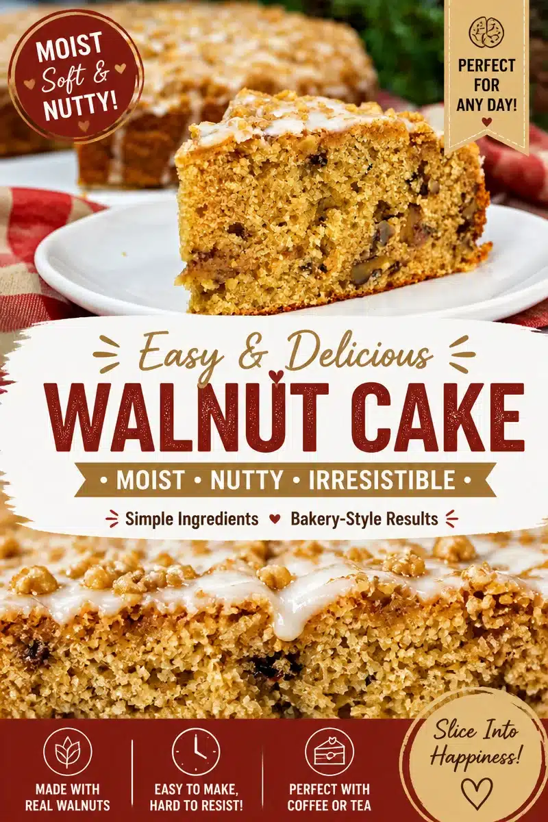 Maple Walnut Coffee Cake with Sweet Drizzle