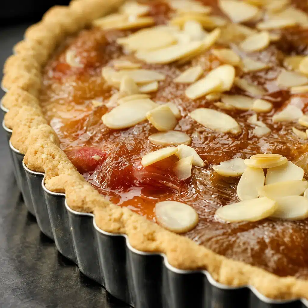 Almond Apple Ricotta Tart - A Deliciously Creamy Delight! 5 Delicious Almond Apple Ricotta Tart with apple slices and almond topping.