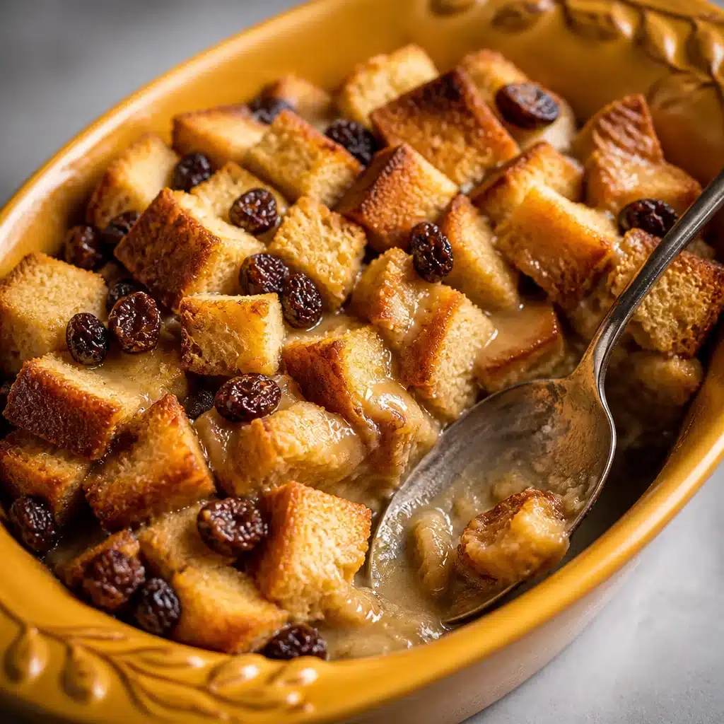 Delicious Old-Fashioned Ricotta Bread Pudding topped with creamy sauce and fresh fruits.