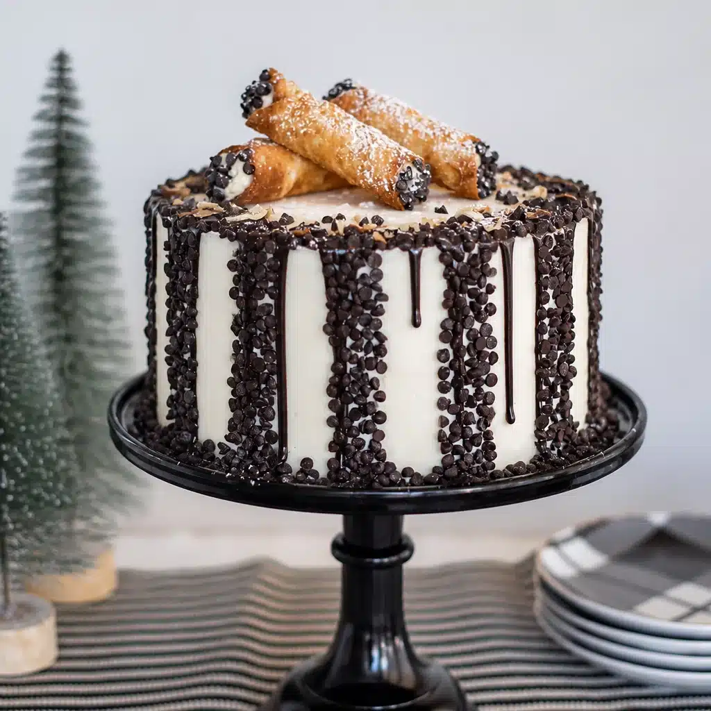 Decadent Ricotta Chocolate Chip Cannoli Cake You’ll Adore 5 Ricotta Chocolate Chip Cannoli Cake with creamy filling and chocolate chip toppings