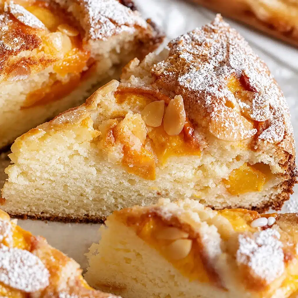 Delicious Peach Ricotta Coffee Cake for Sweet Mornings 6 Slice of moist Peach Ricotta Coffee Cake with fresh peaches and a tender crumb