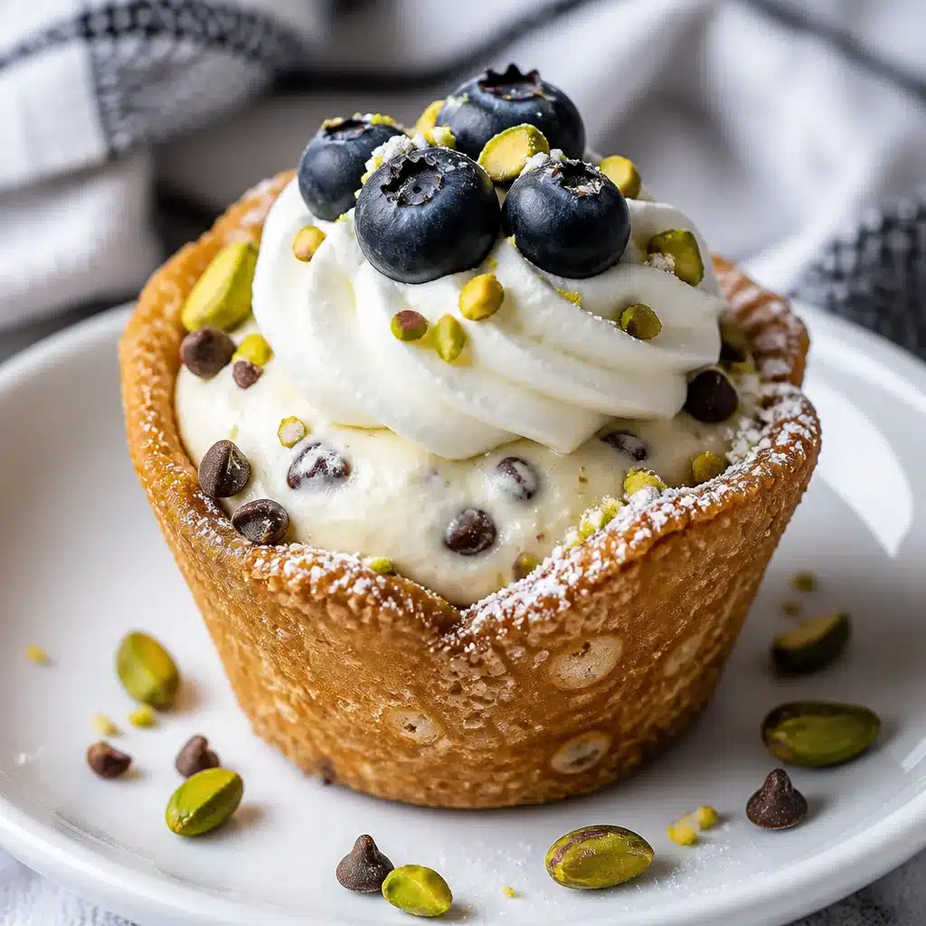 Deliciously Creamy No-Bake Blueberry Cannoli Cups to Savor 5 Creamy No-Bake Blueberry Cannoli Cups with rich blueberry filling and crispy shell.