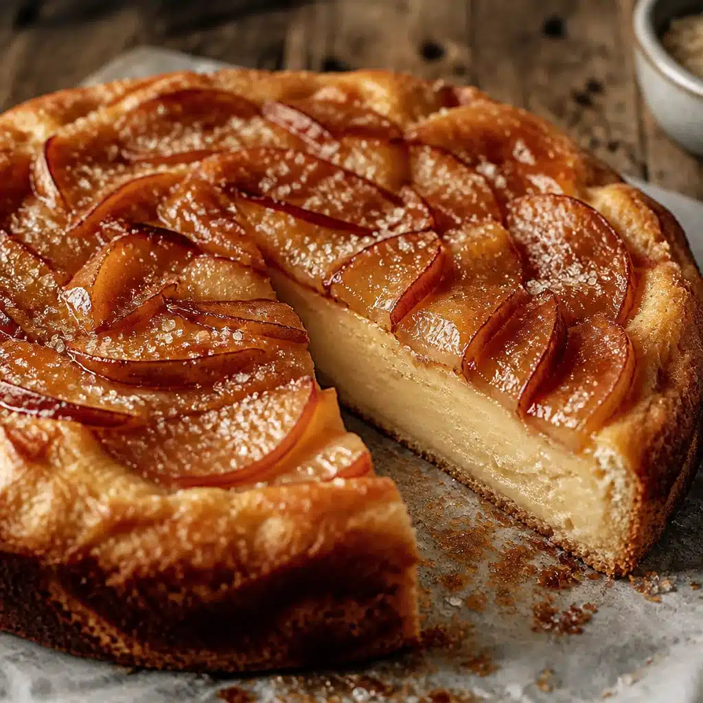 Delicious Maple Apple Ricotta Cake with caramelized apples and brown butter swirl