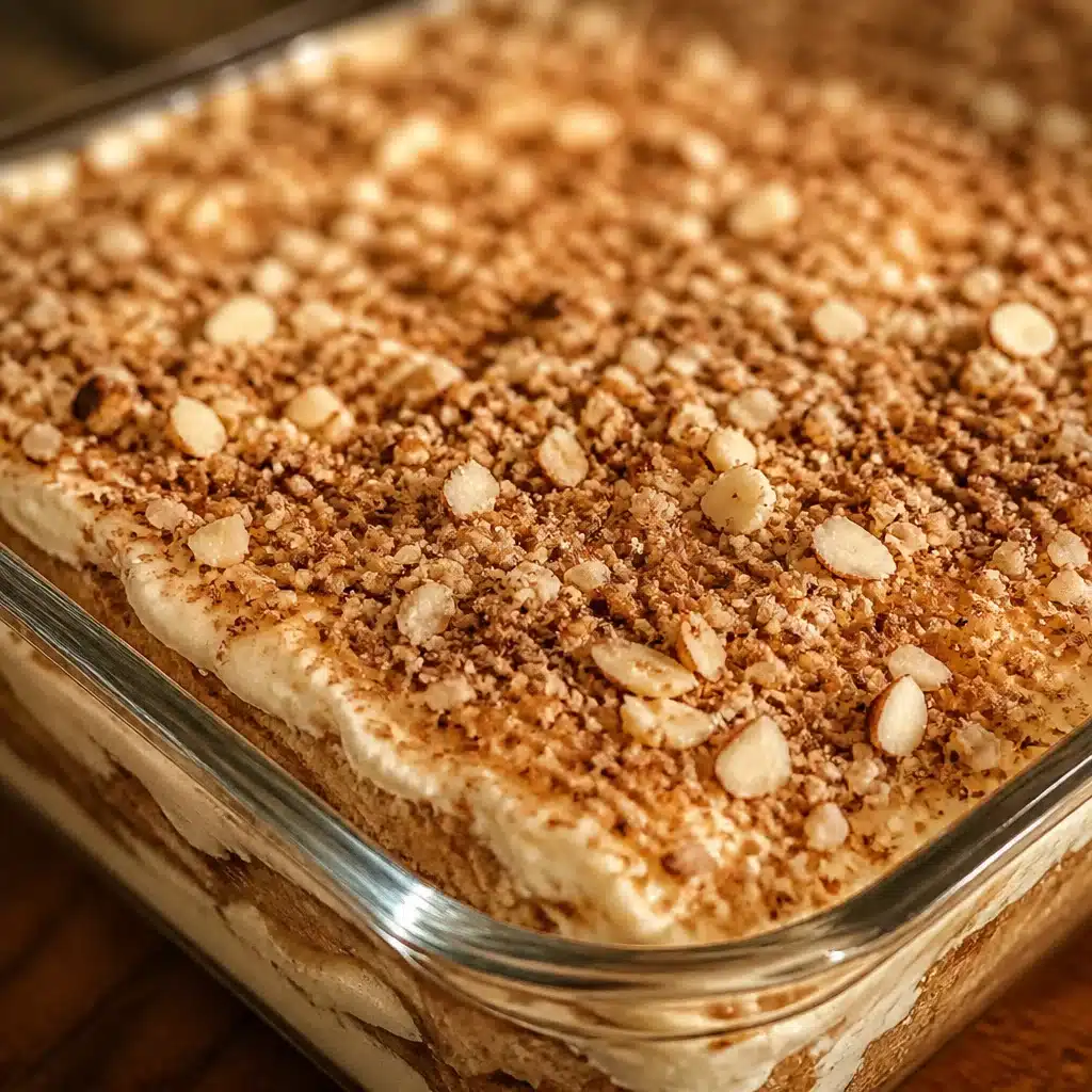 Indulge in Moist Mascarpone Almond Cream Cake Bliss 5 Slice of fluffy Mascarpone Almond Cream Cake with whipped almond mascarpone filling.