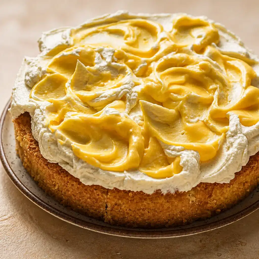 Delicious Limoncello Mascarpone Pudding Cake with creamy layers of lemon mascarpone.