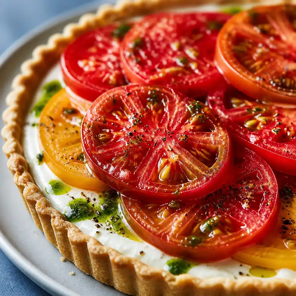 Limoncello Mascarpone Tart with a buttery crust and a creamy lemon filling topped with fresh berries.