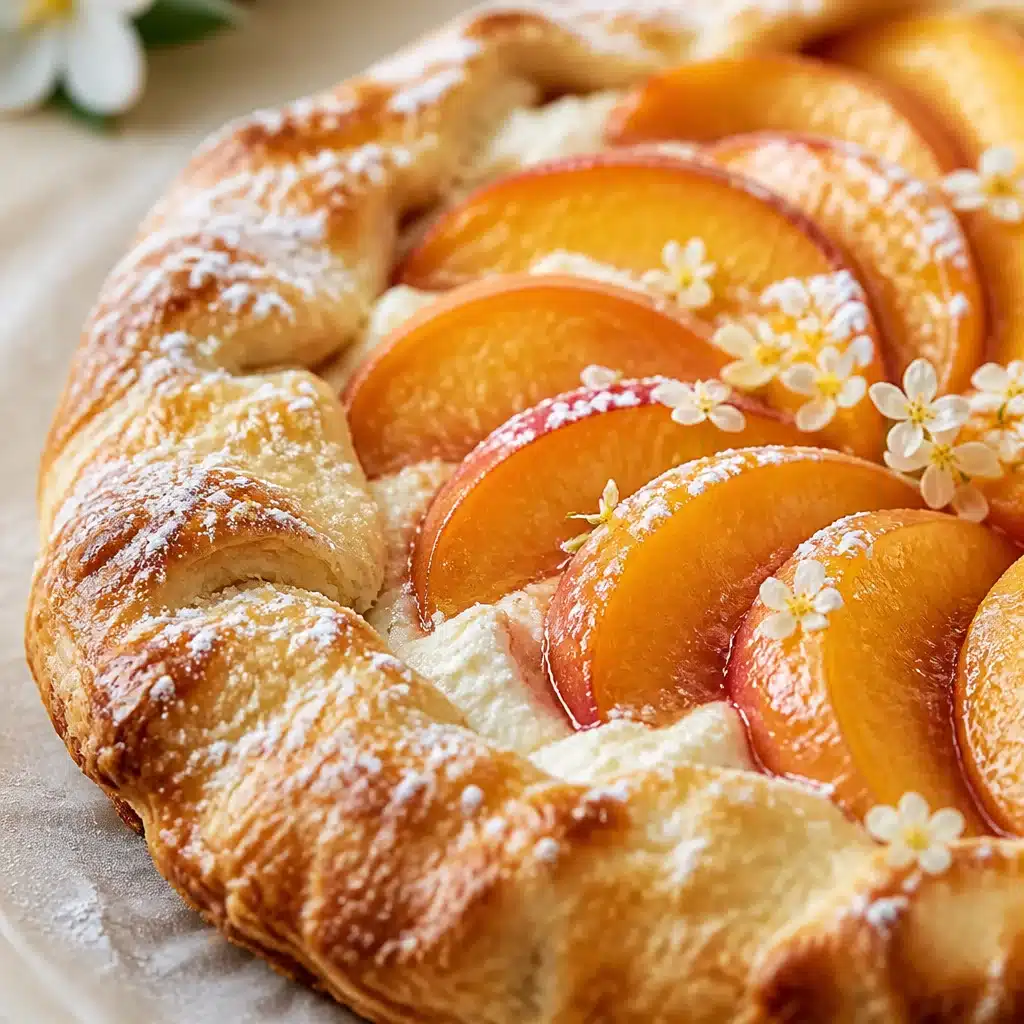 Peach Jasmine Ricotta Galette - a rustic late summer dessert featuring sweet peaches and creamy ricotta.