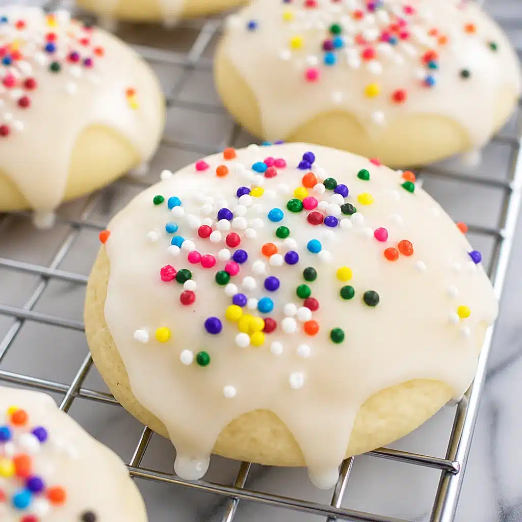 Sweet and Soft Italian Almond Ricotta Cookies to Savor 6 Italian Almond Ricotta Cookies with almond extract and lemon zest, topped with glaze.