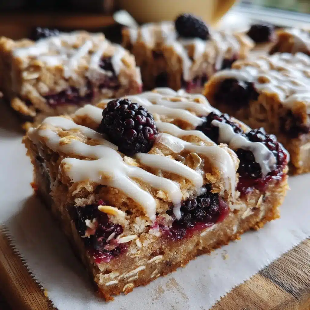 Blackberry Oatmeal Bars with Vanilla Glaze