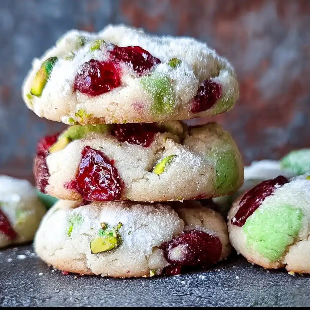 Cherry Pistachio Crinkle Cookies 4 Cherry Pistachio Crinkle Cookies