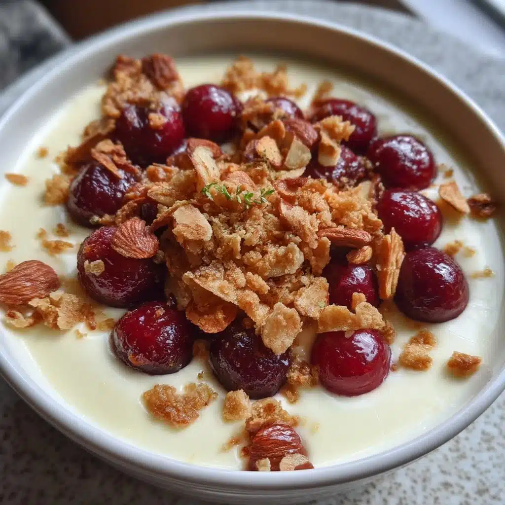 Cherry Vanilla Panna Cotta with Almond Crunch 3 Cherry Vanilla Panna Cotta with Almond Crunch