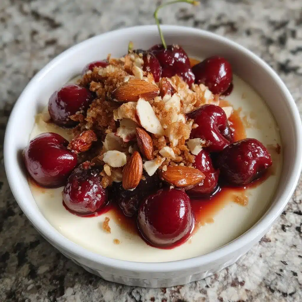 Cherry Vanilla Panna Cotta with Almond Crunch 4 Cherry Vanilla Panna Cotta with Almond Crunch
