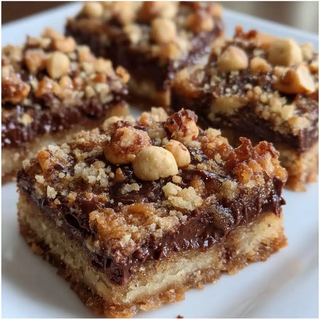 Chocolate Hazelnut Cookie Bars with Crunchy Topping 4 Chocolate Hazelnut Cookie Bars with Crunchy Topping
