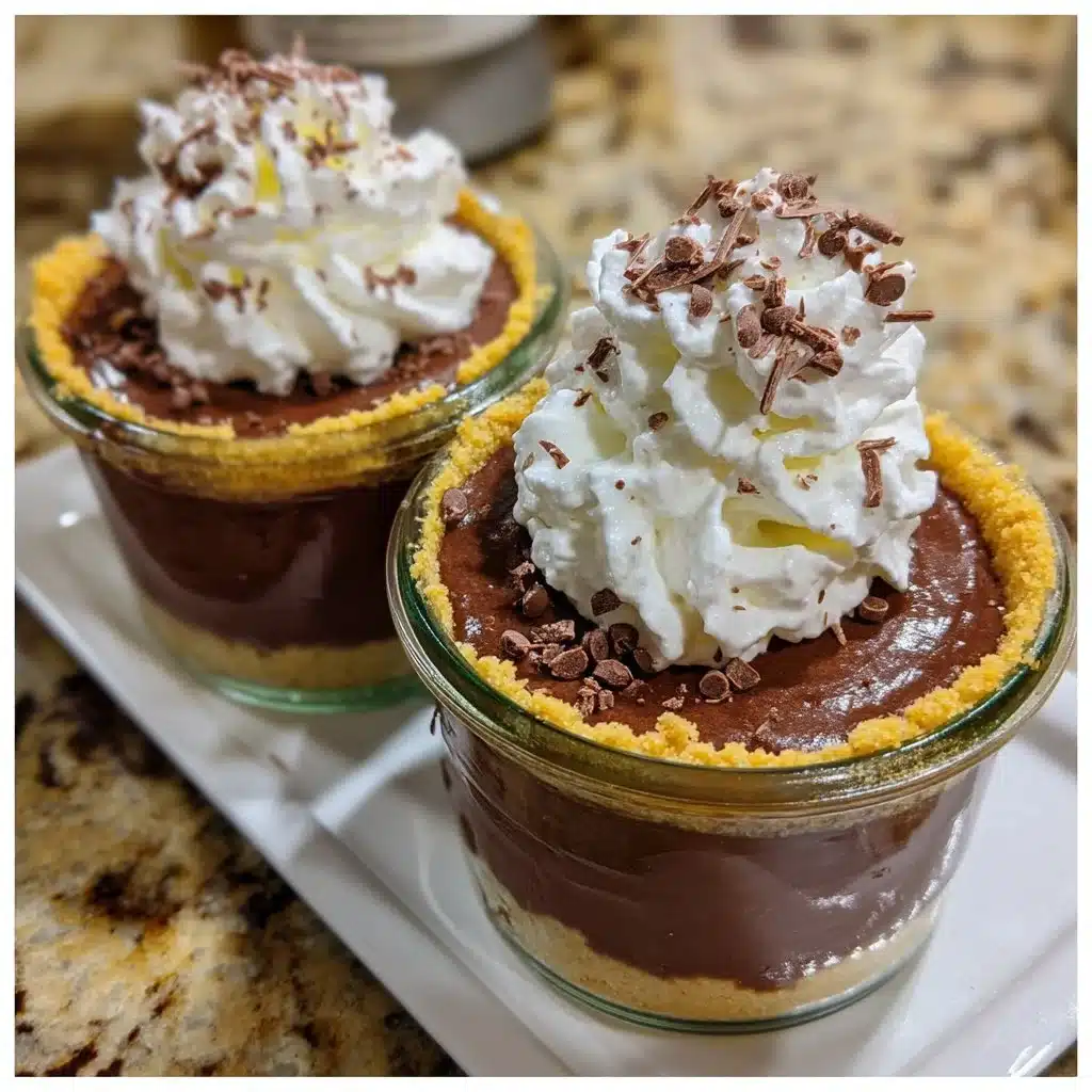 Chocolate Pudding Pie Jars 4 Chocolate Pudding Pie Jars