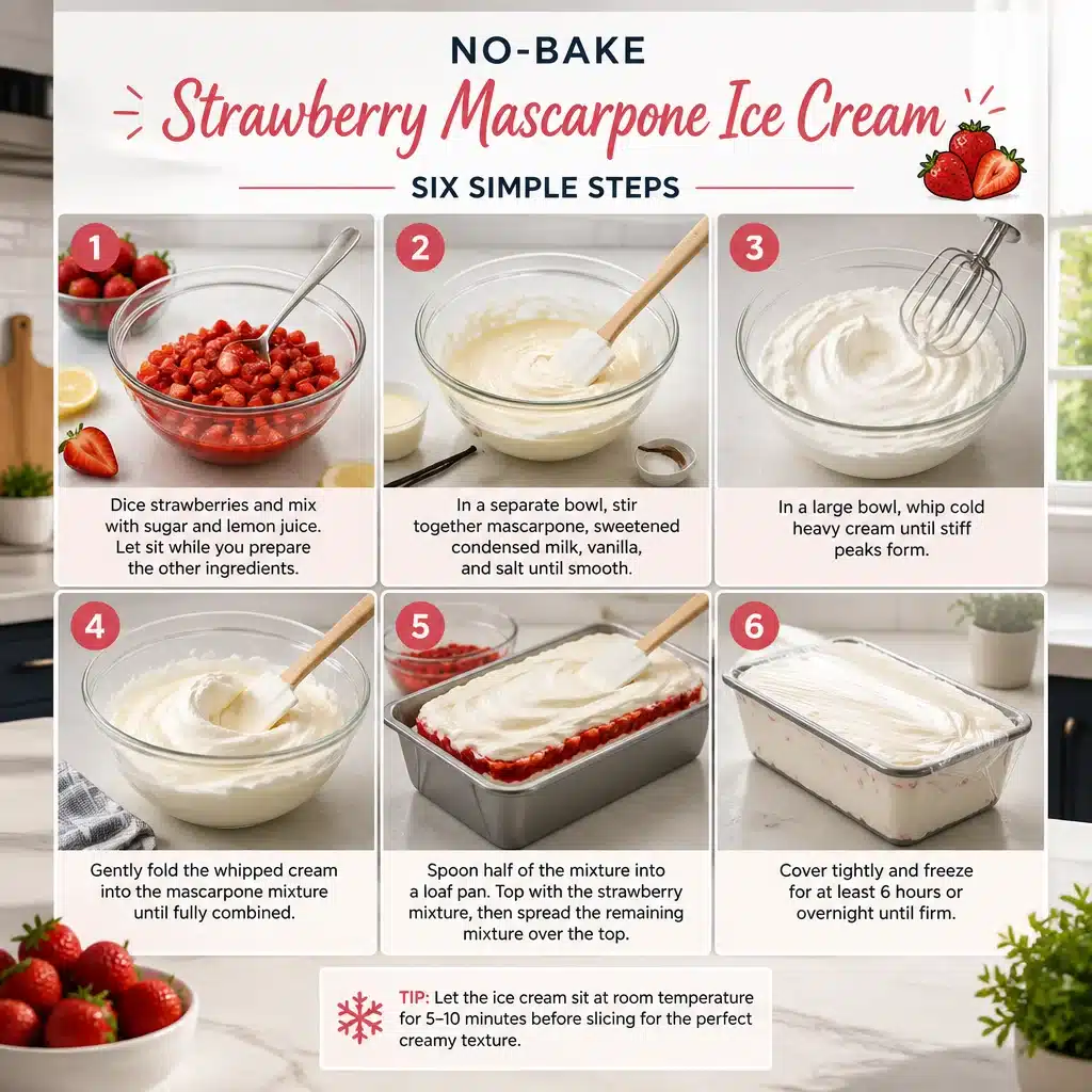 Deliciously Fresh No-Bake Strawberry Mascarpone Ice Cream Recipe 6 Deliciously Fresh No-Bake Strawberry Mascarpone Ice Cream Recipe