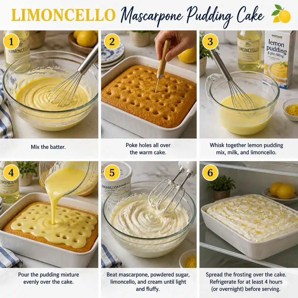 Limoncello Mascarpone Pudding Cake