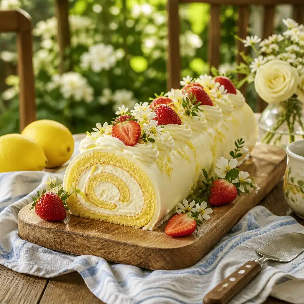 Limoncello Mascarpone Roll Cake - A Zesty Sweet Delight