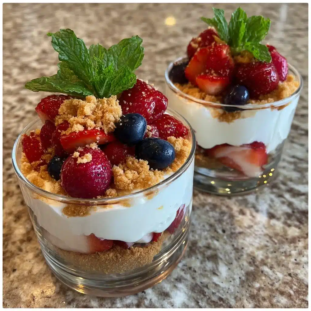 Memorial Day Dessert Cups with Berries and Cream 6 Memorial Day Dessert Cups with Berries and Cream