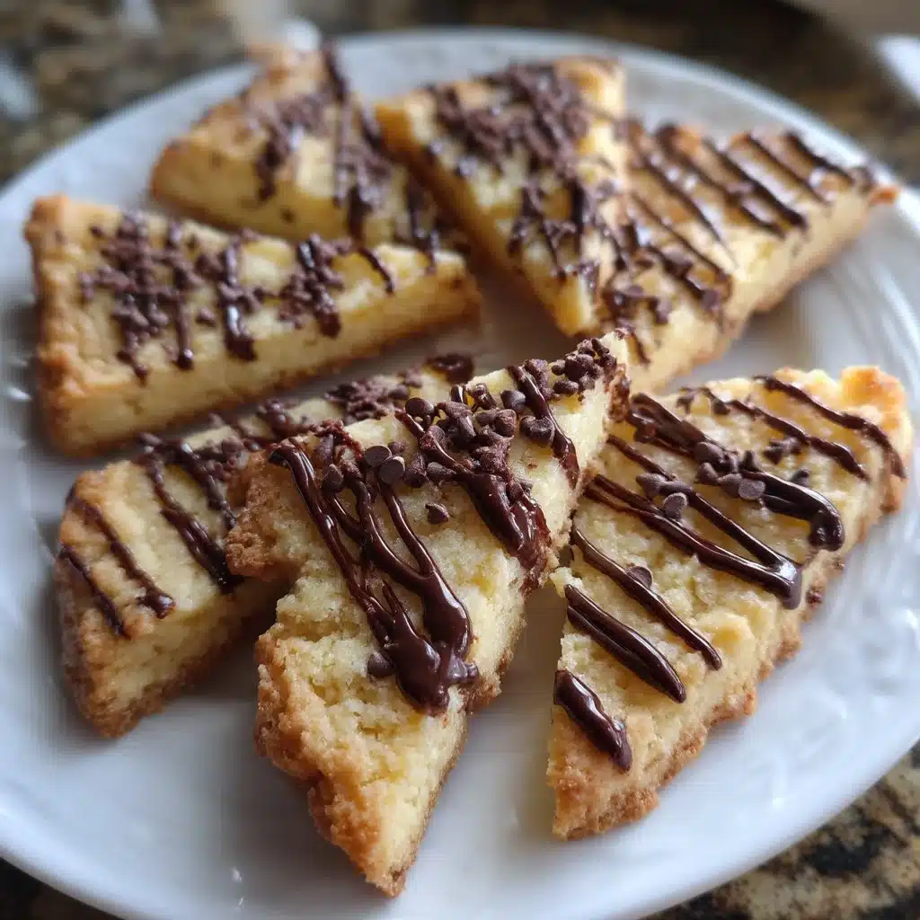 Mocha Shortbread Wedges with Chocolate Drizzle 4 Mocha Shortbread Wedges with Chocolate Drizzle