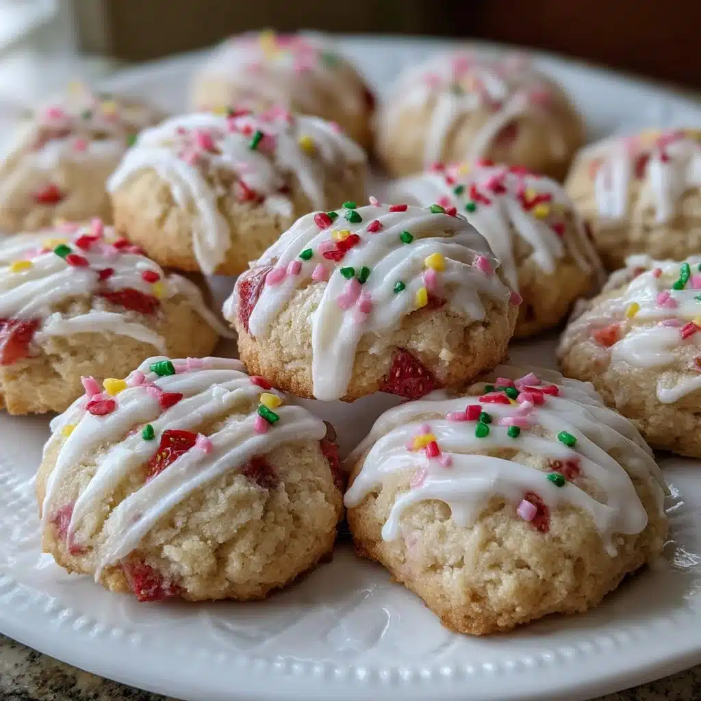 Mother’s Day Strawberry Sugar Cookies with Vanilla Glaze