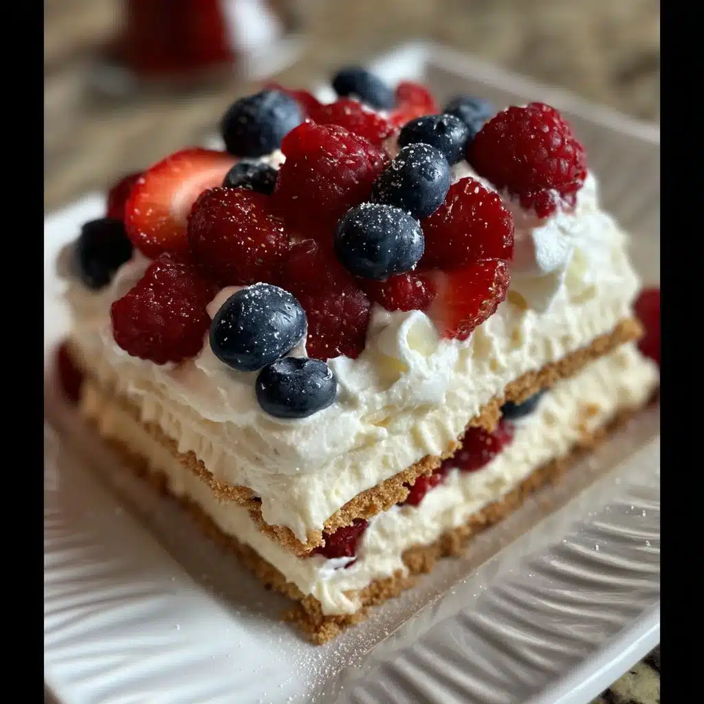 Patriotic Icebox Cake with Whipped Cream 4 Patriotic Icebox Cake with Whipped Cream
