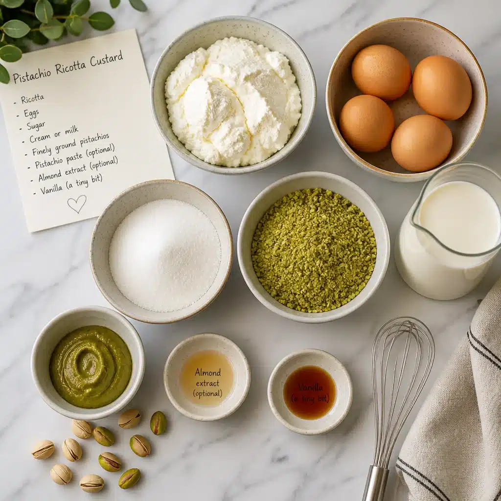 Pistachio Ricotta Custard Cups