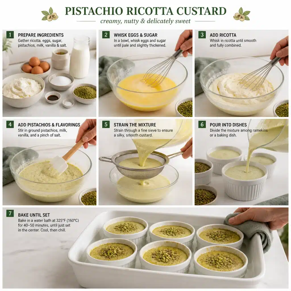 Pistachio Ricotta Custard Cups - A Sweet Italian Delight