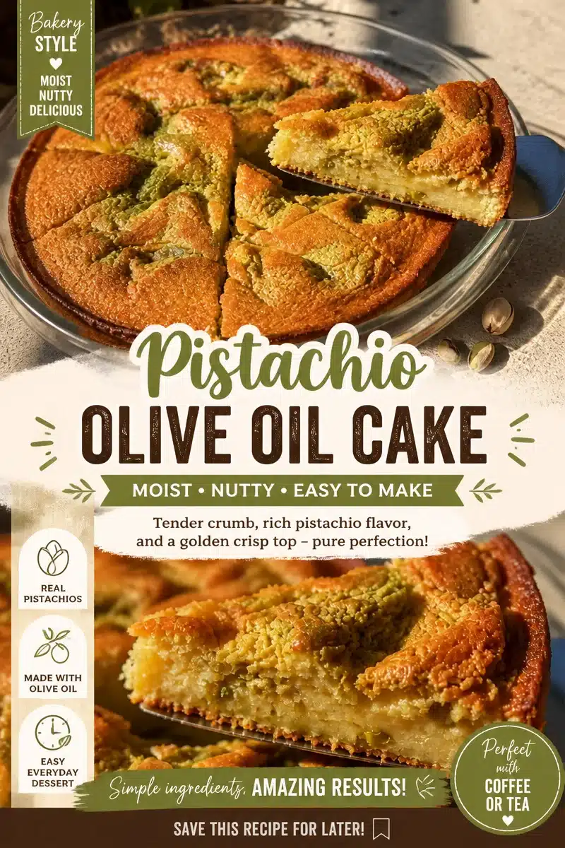 Pistachio Ricotta Swirl Cake