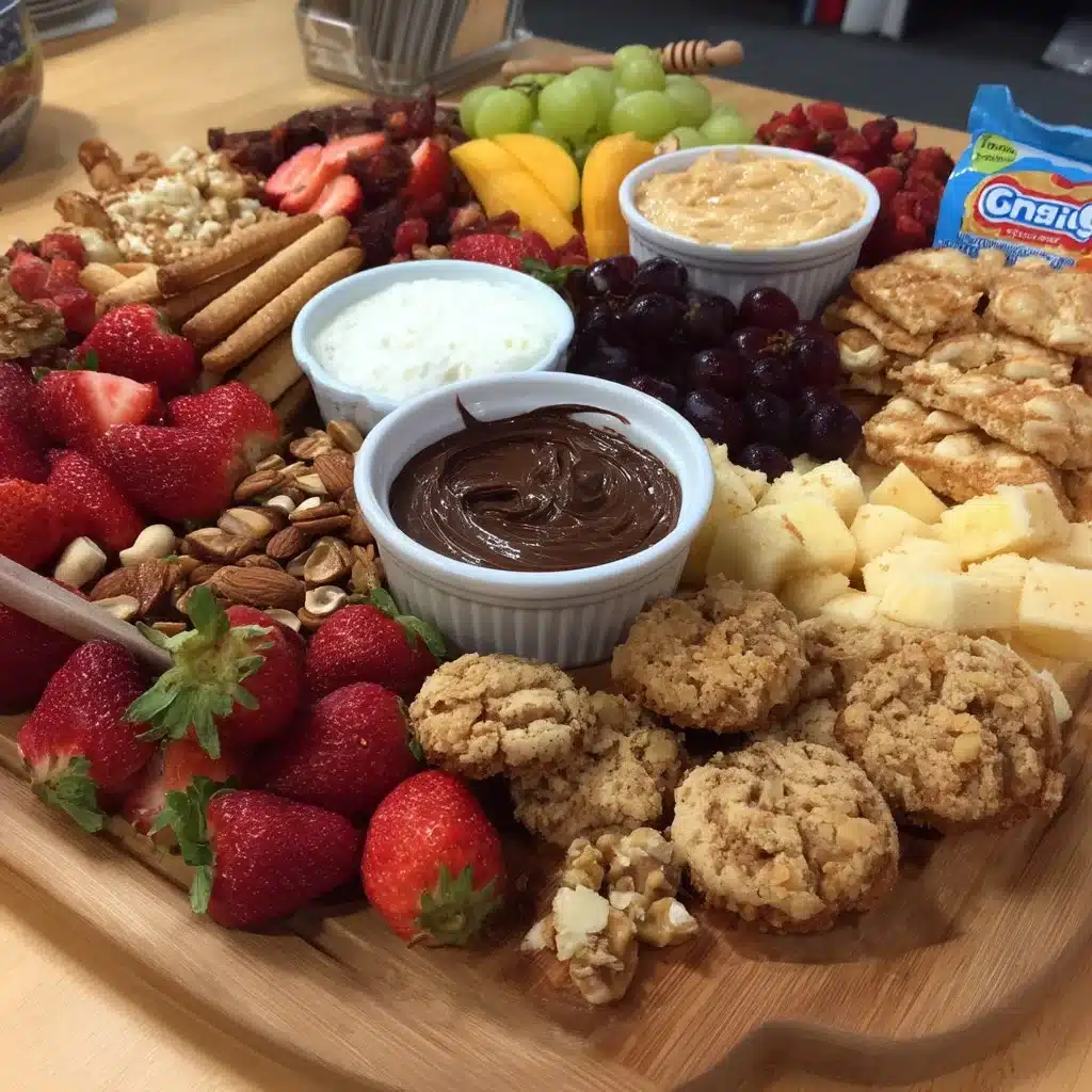 Pool Party Dip Board with Fruit and Cookies
