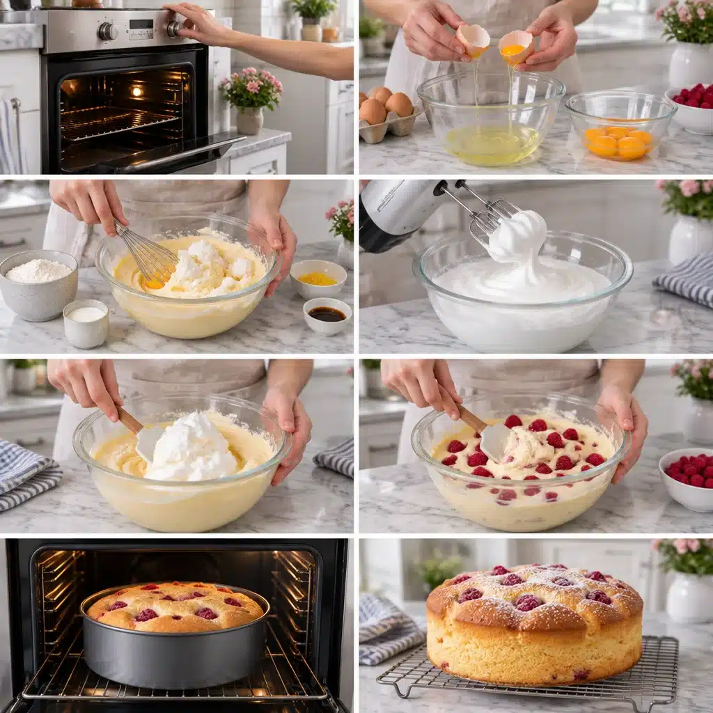 Raspberry Ricotta Souffle Cake