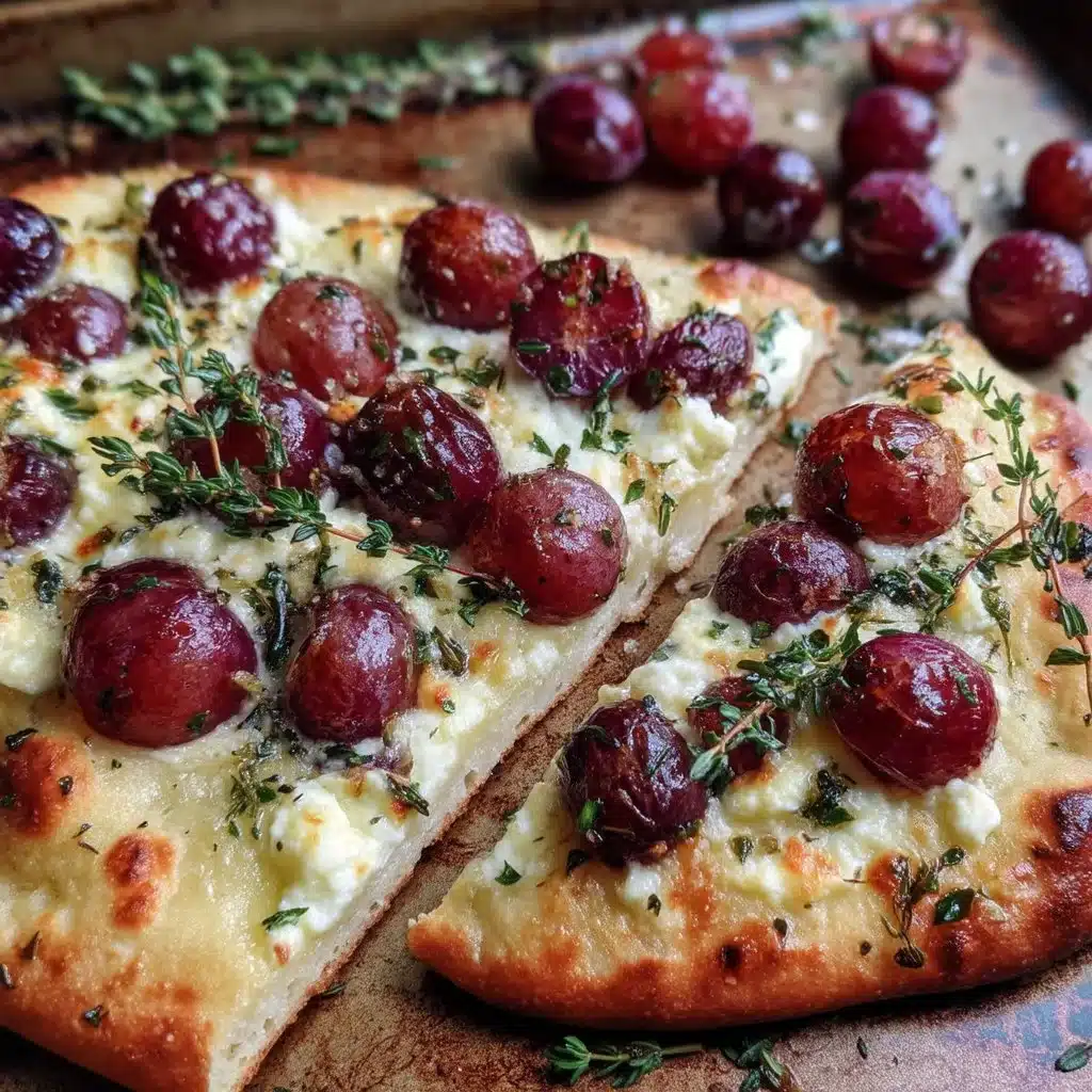 Ricotta Flatbread with Roasted Grapes and Thyme 4 Ricotta Flatbread with Roasted Grapes and Thyme