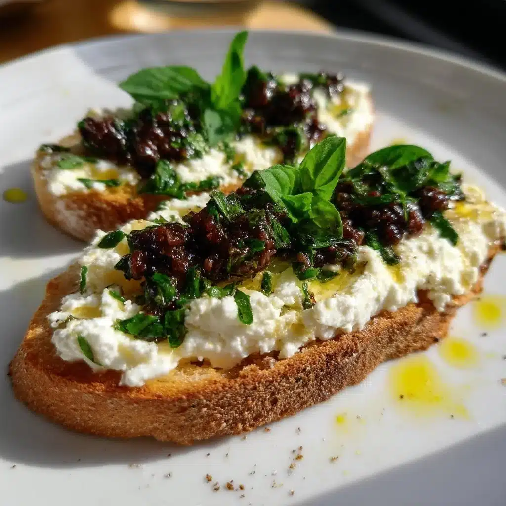 Savory Ricotta Toast with Olive Tapenade and Herbs 3 Savory Ricotta Toast with Olive Tapenade and Herbs