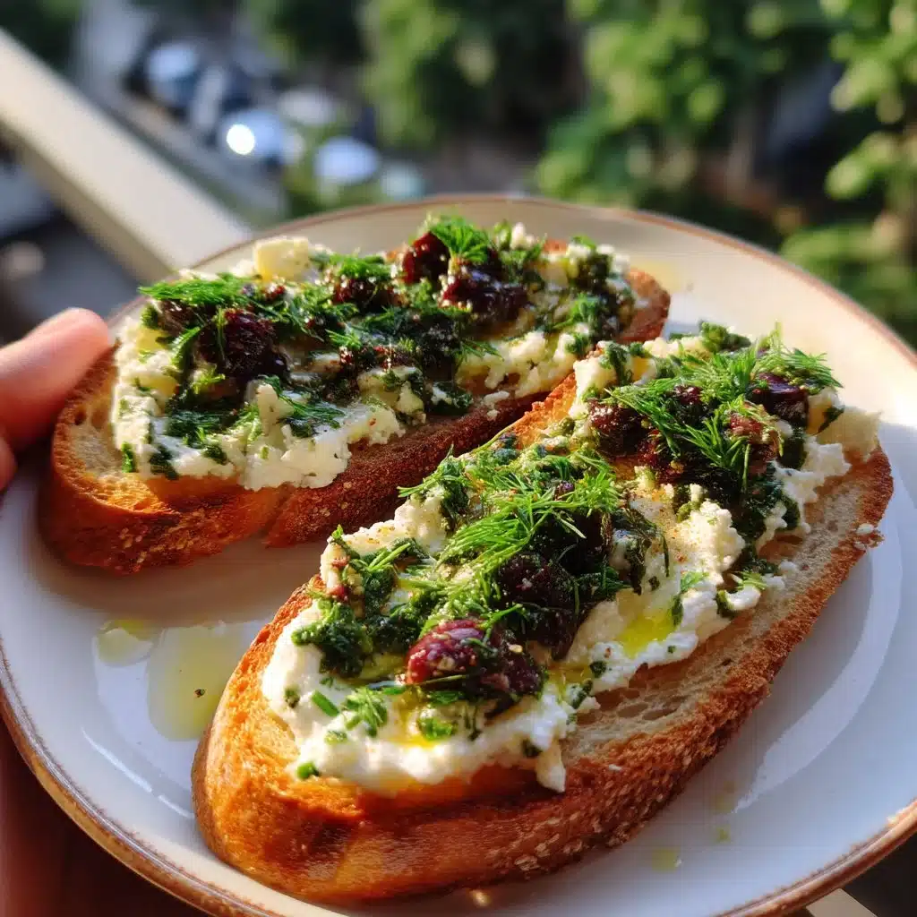 Savory Ricotta Toast with Olive Tapenade and Herbs 4 Savory Ricotta Toast with Olive Tapenade and Herbs