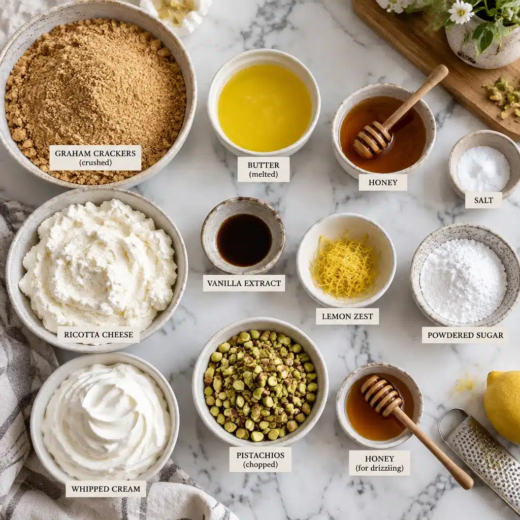 Sweet and Creamy No-Bake Honey Pistachio Ricotta Bars 8 Sweet and Creamy No-Bake Honey Pistachio Ricotta Bars