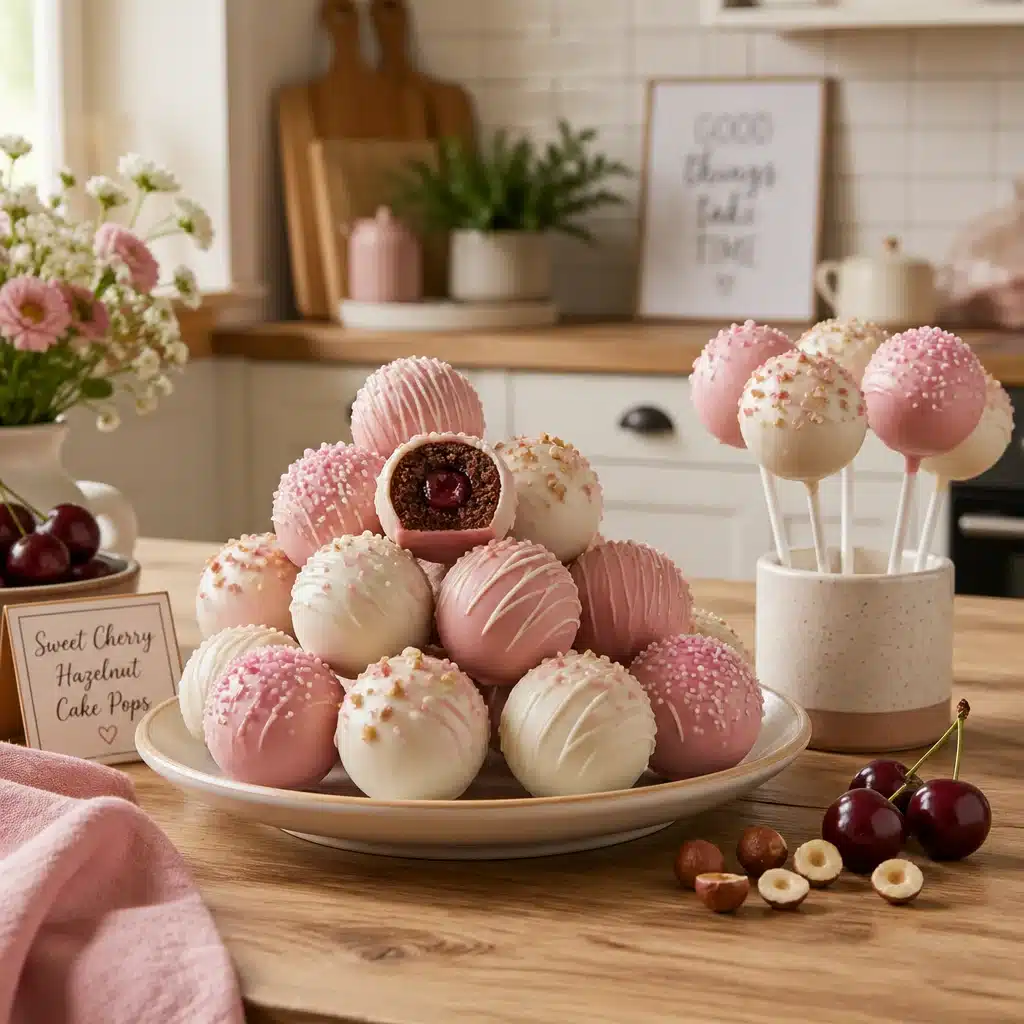Sweet Cherry Hazelnut Cake Pops - Perfect for Your Next Party! 3 Sweet Cherry Hazelnut Cake Pops - Perfect for Your Next Party!