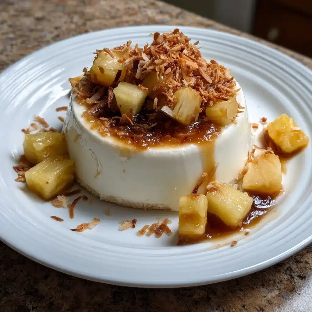 Toasted Coconut Panna Cotta with Pineapple Compote