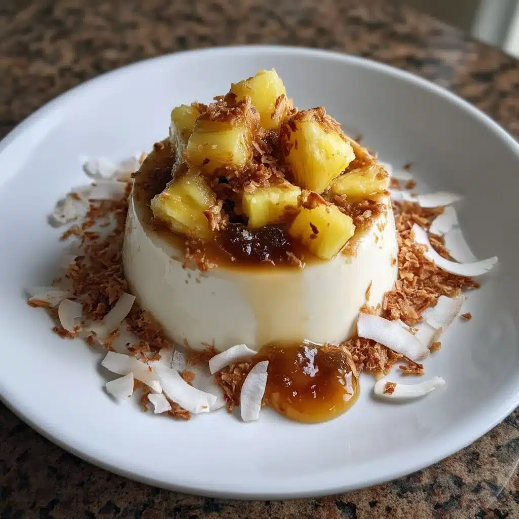 Toasted Coconut Panna Cotta with Pineapple Compote